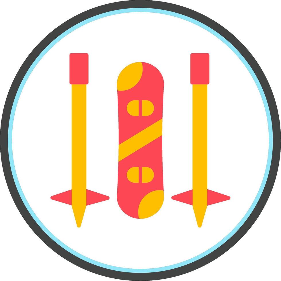 Snowboard Flat Circle Icon vector