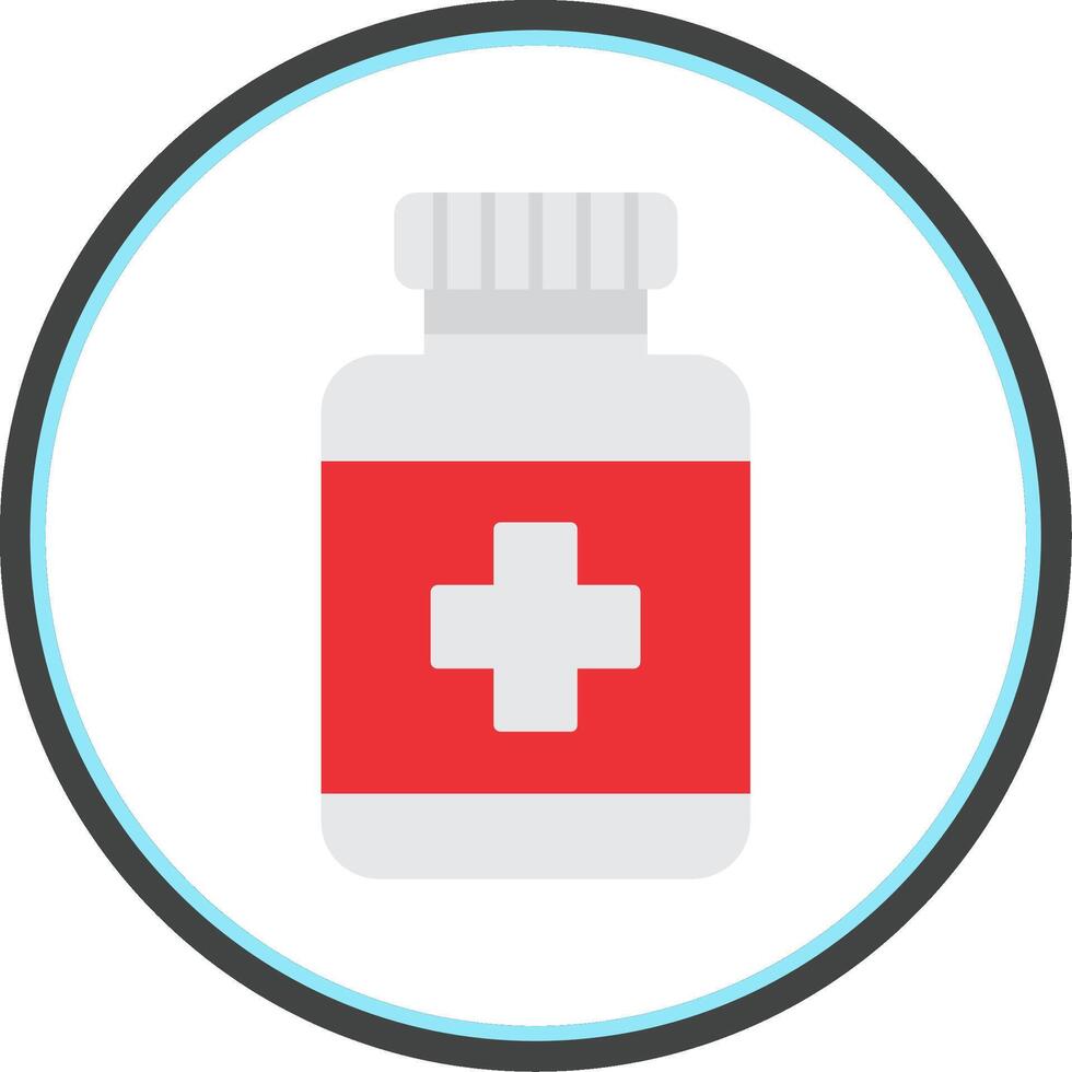 Medicine Bottle Flat Circle Icon vector