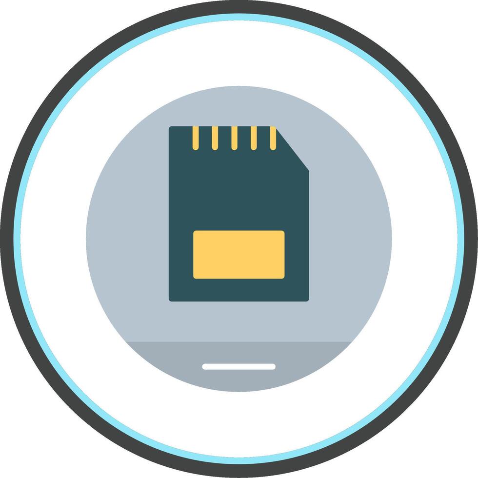 Memory Card Flat Circle Icon vector