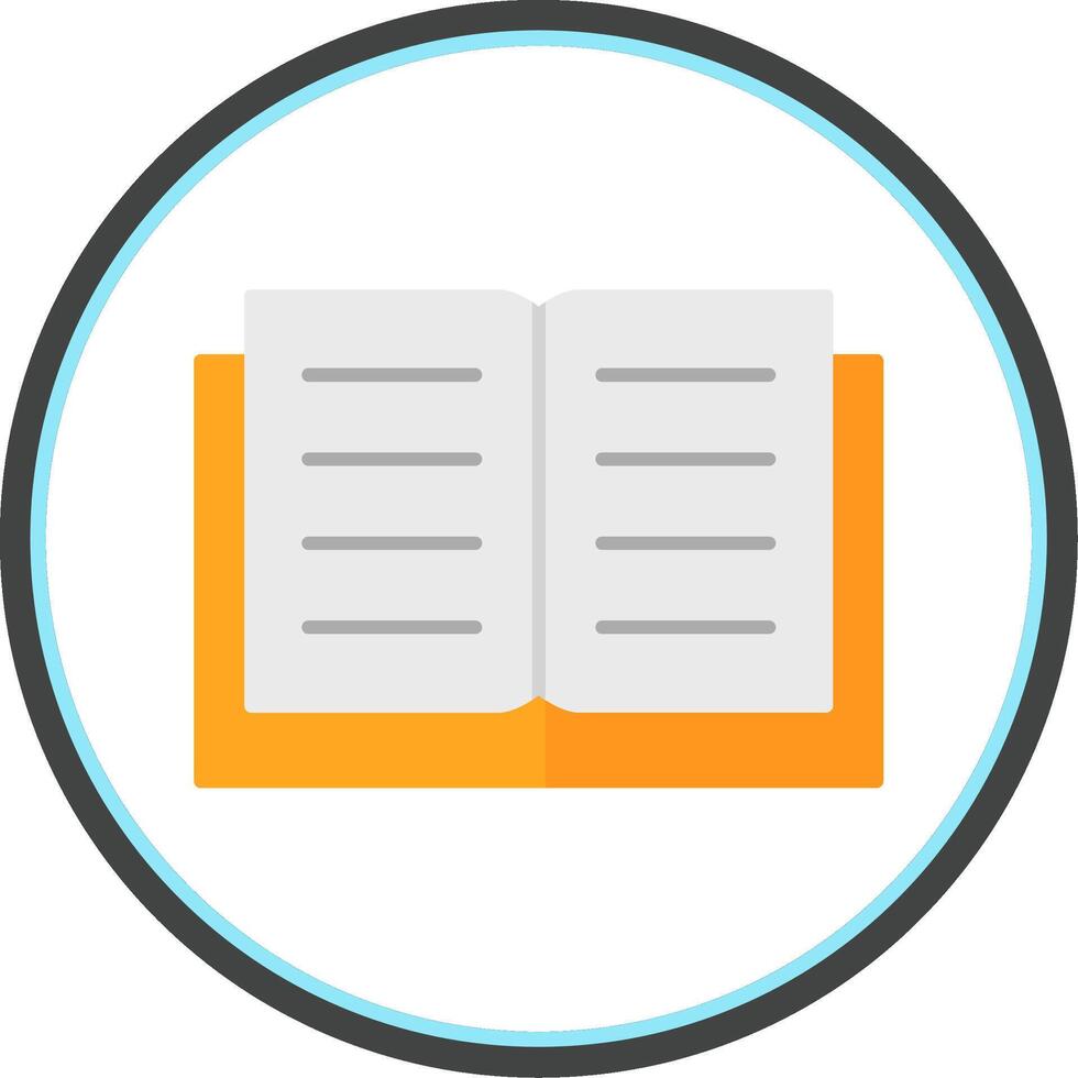 Book Flat Circle Icon vector