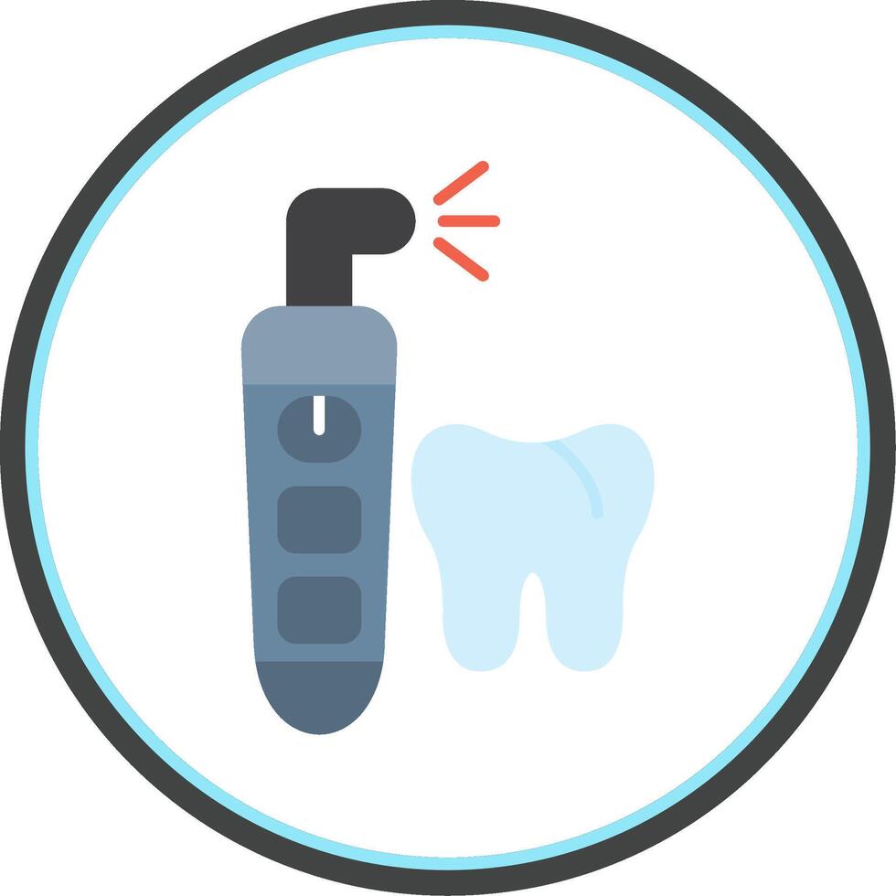 dental irrigador plano circulo icono vector