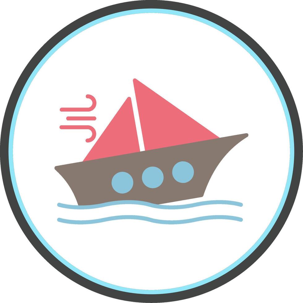 Shipwreck Flat Circle Icon vector