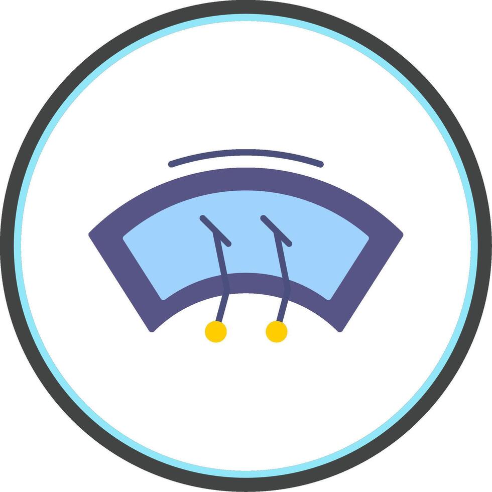 Wiper Flat Circle Icon vector