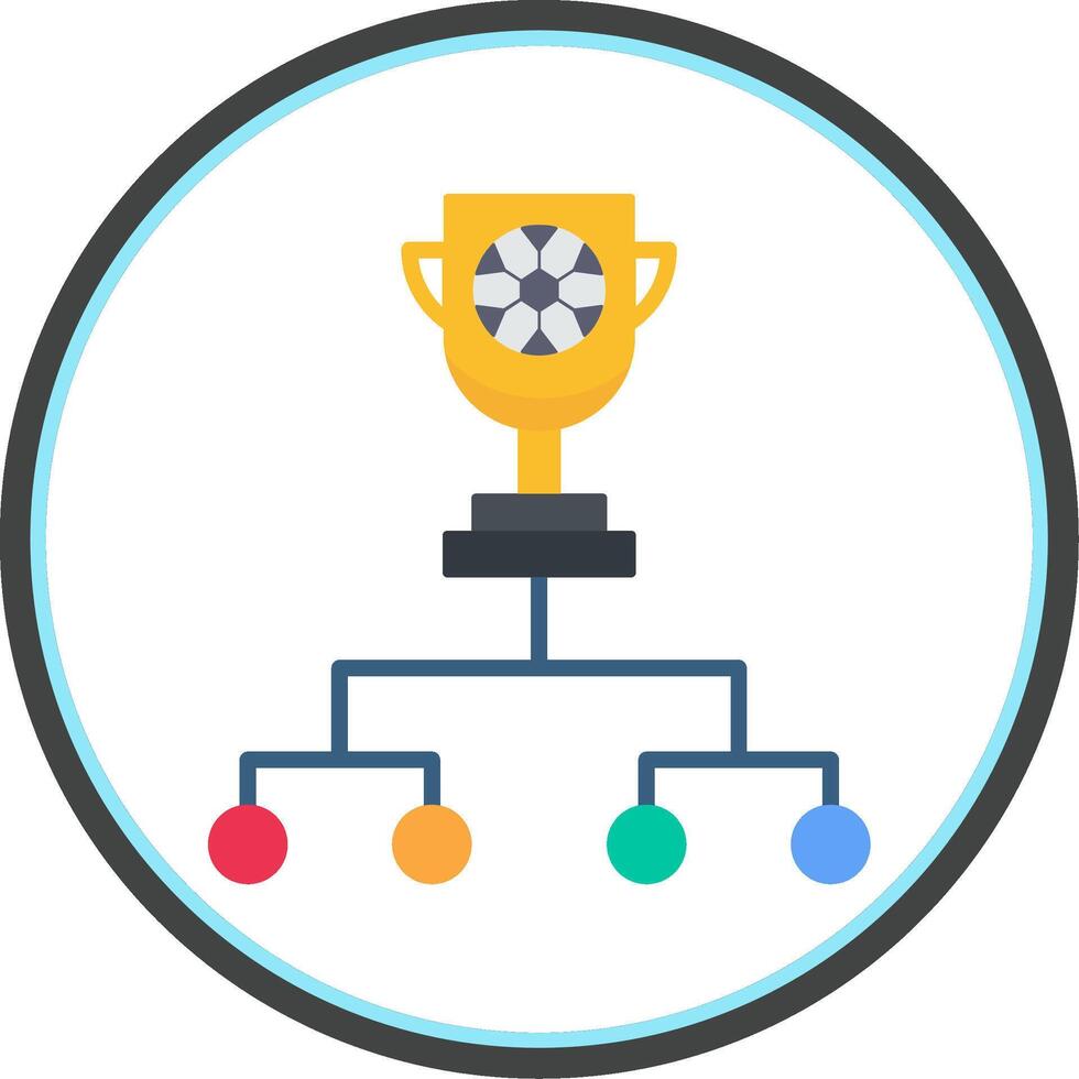 PlayOff Flat Circle Icon vector