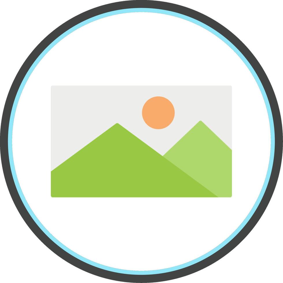 Picture Flat Circle Icon vector