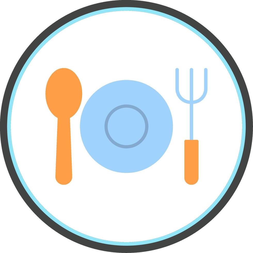 Cutlery Flat Circle Icon vector