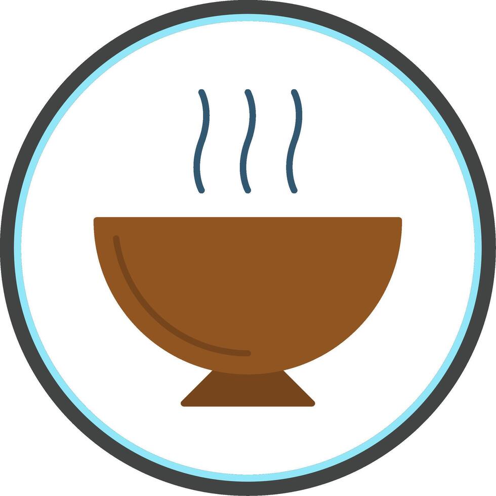 Soup Flat Circle Icon vector