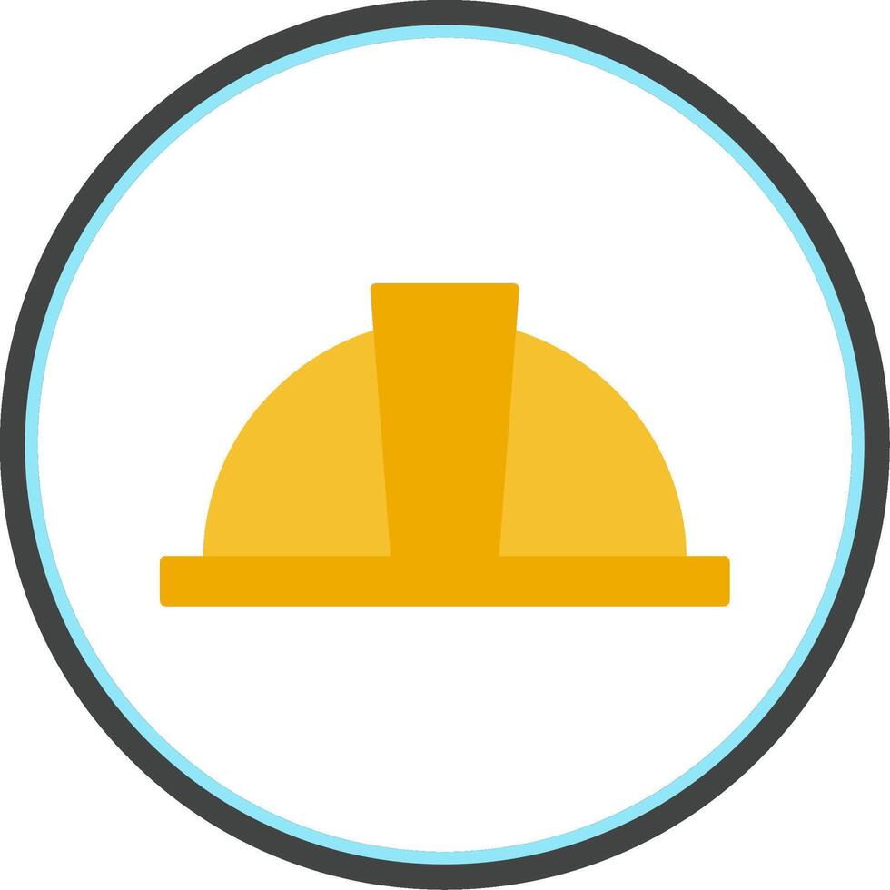 Hard Hat Flat Circle Icon vector
