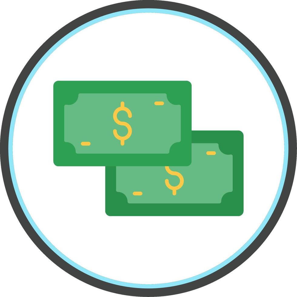 Cash Flat Circle Icon vector