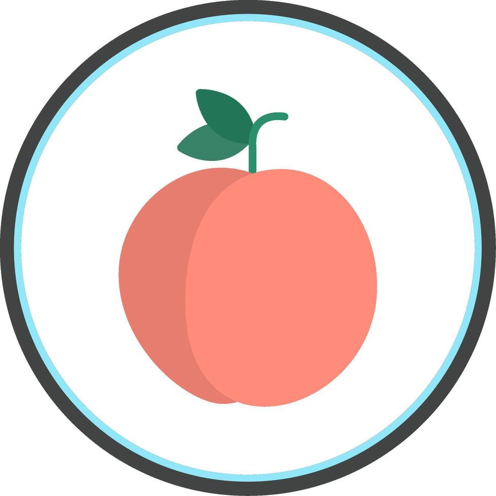 Peach Flat Circle Icon vector