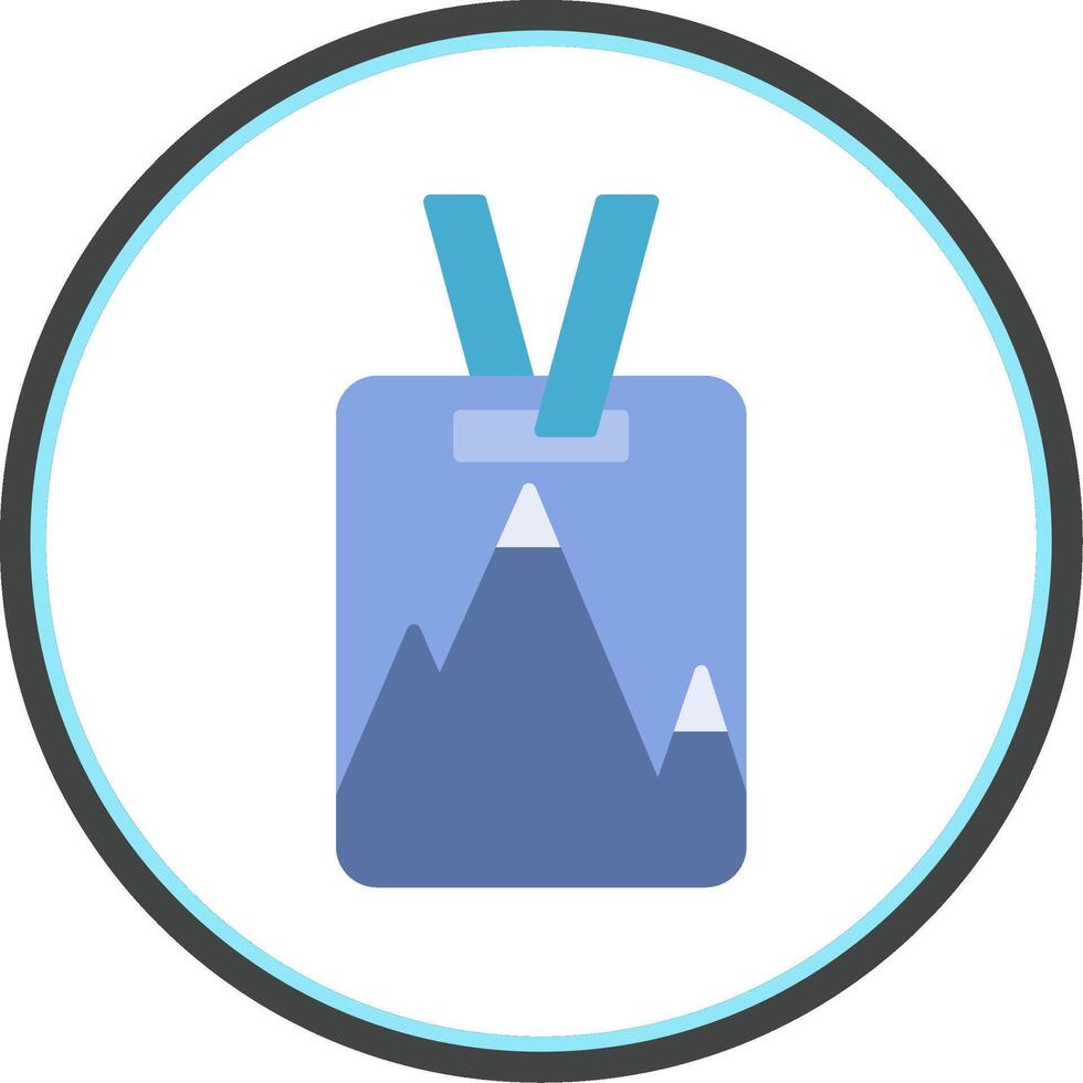 Ski Pass Flat Circle Icon vector