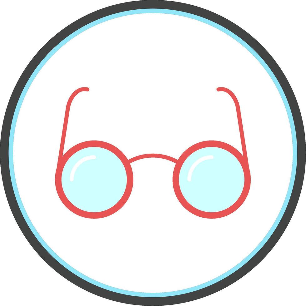 Eyeglasses Flat Circle Icon vector