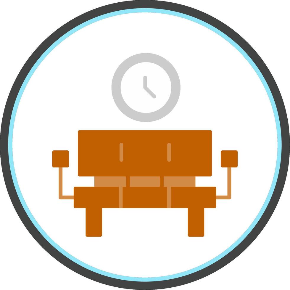 Waiting Room Flat Circle Icon vector