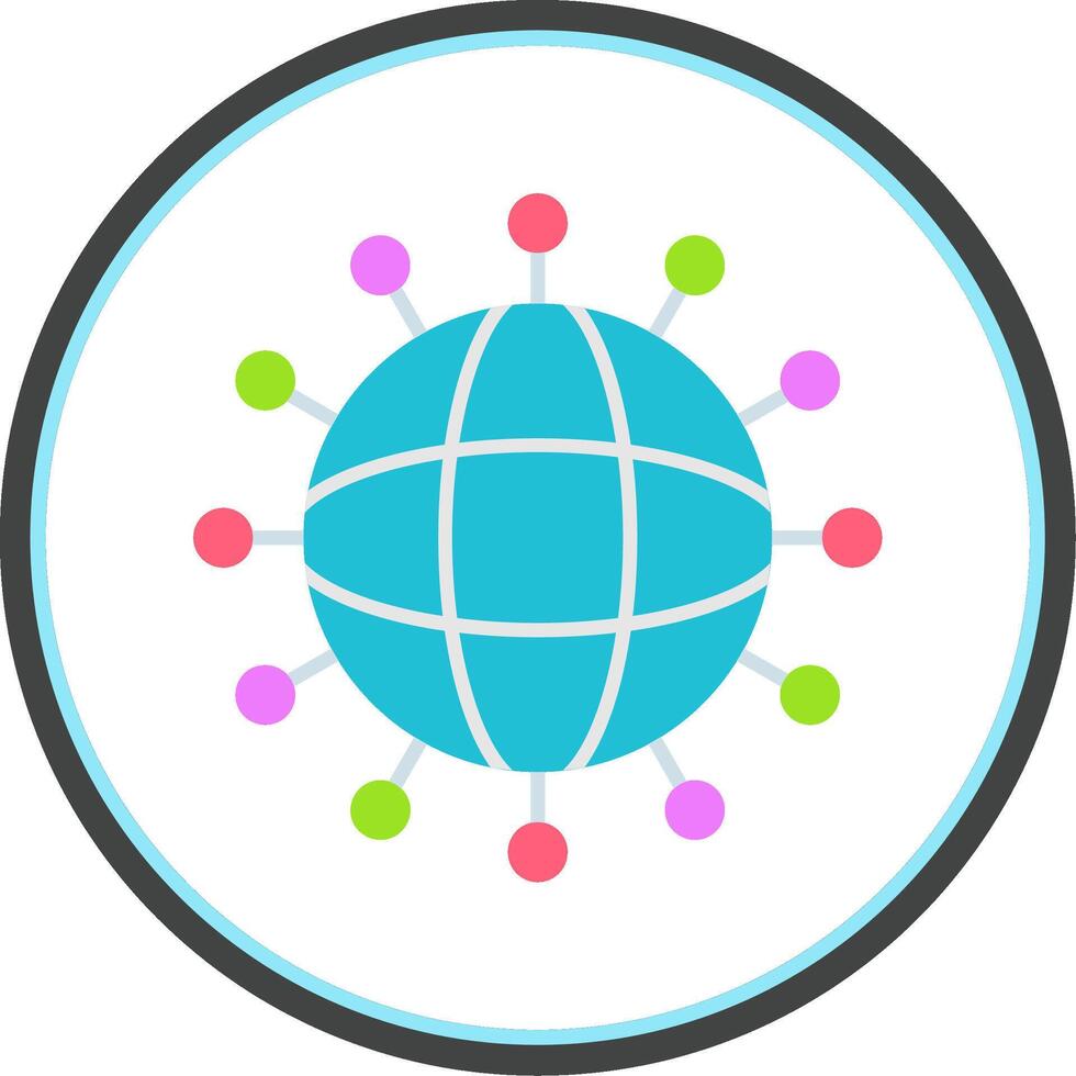 Connected Flat Circle Icon vector