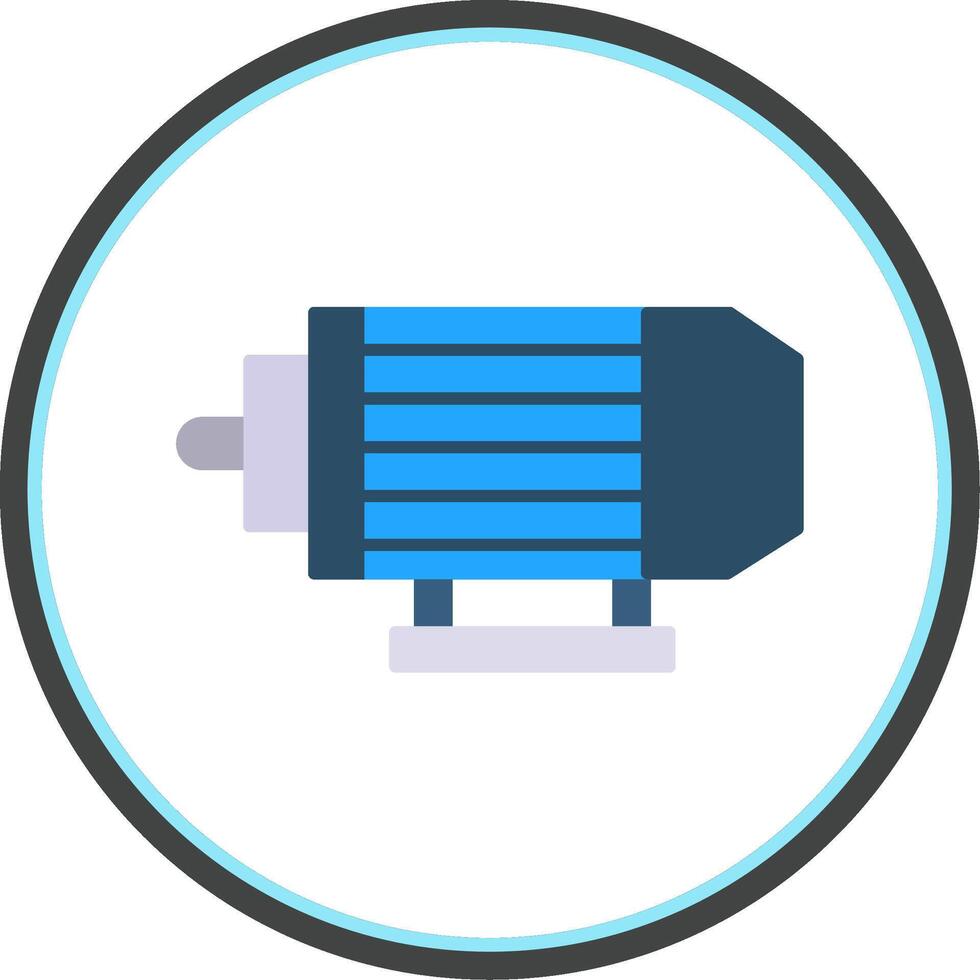 Electric Motor Flat Circle Icon vector
