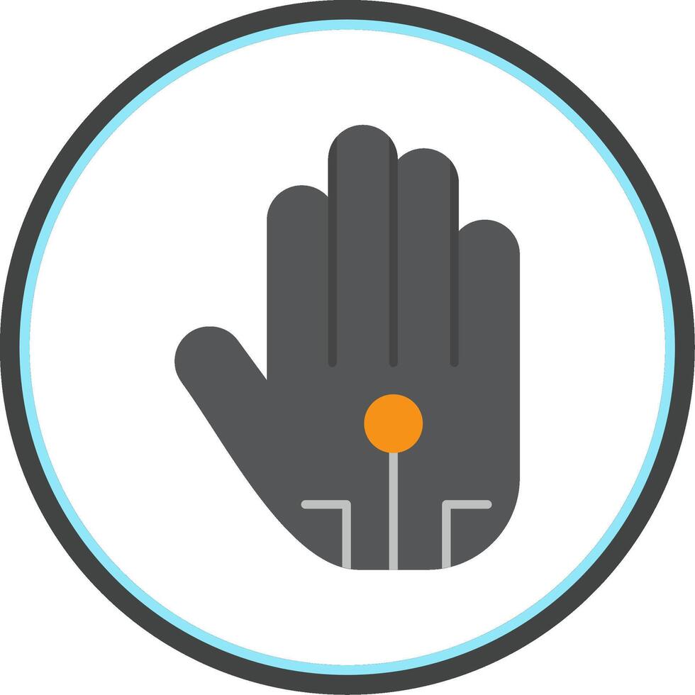 Wired Glove Flat Circle Icon vector