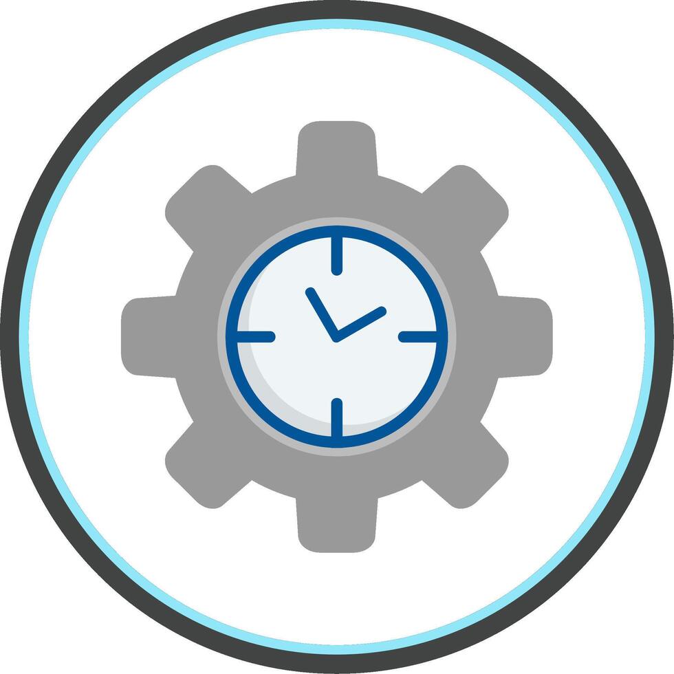 Efficient Time Flat Circle Icon vector