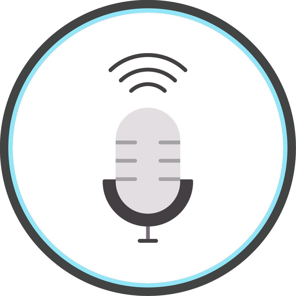 Voice Assistant Flat Circle Icon vector