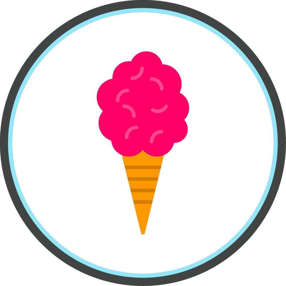 Cotton Candy Flat Circle Icon vector