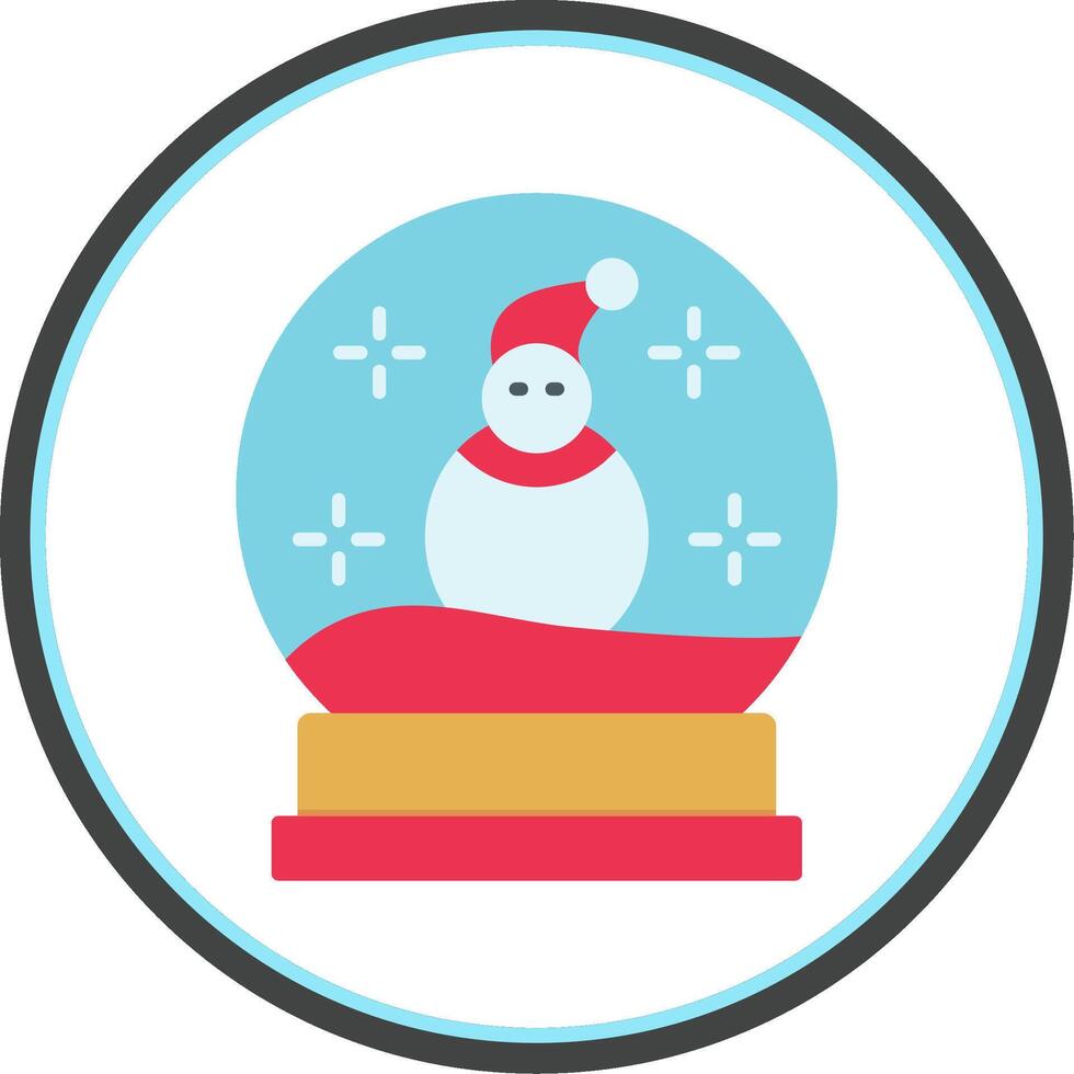 Snow Globe Flat Circle Icon vector