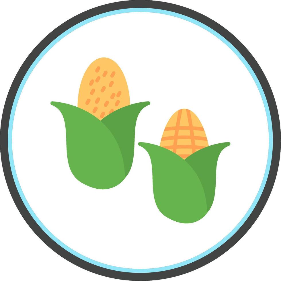 maíz plano circulo icono vector