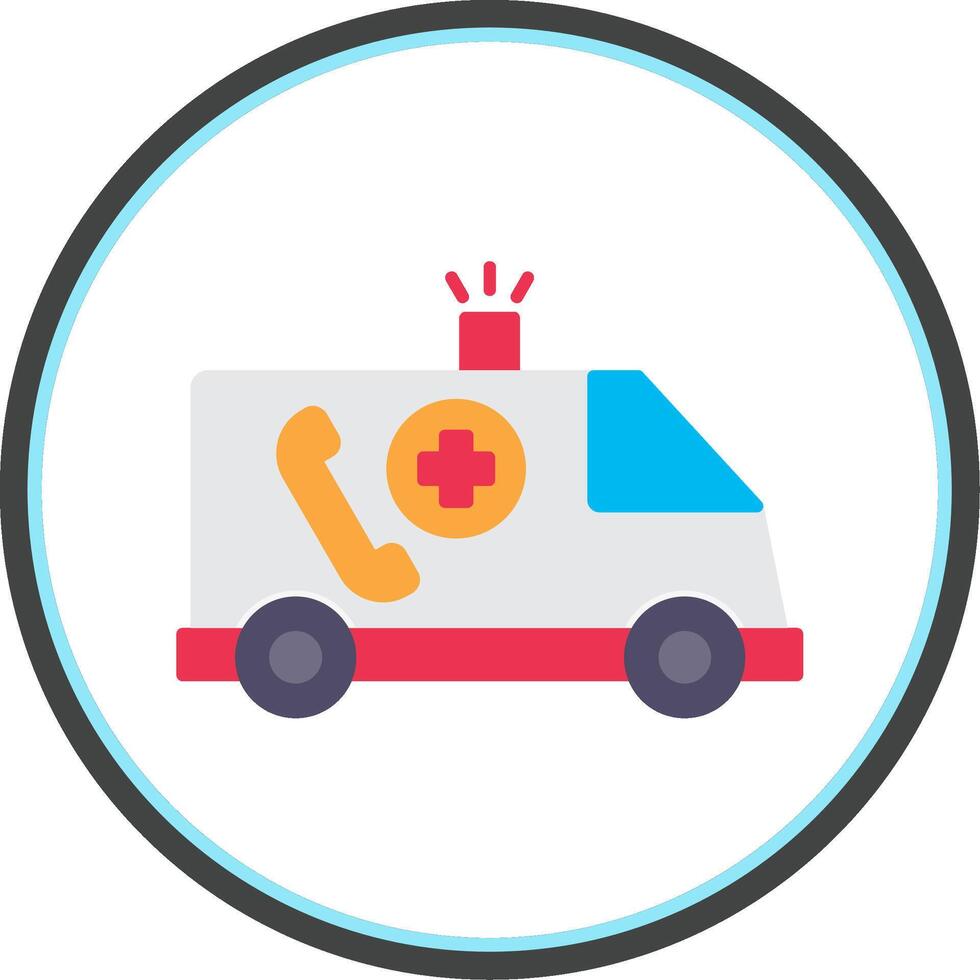 Emergency Flat Circle Icon vector