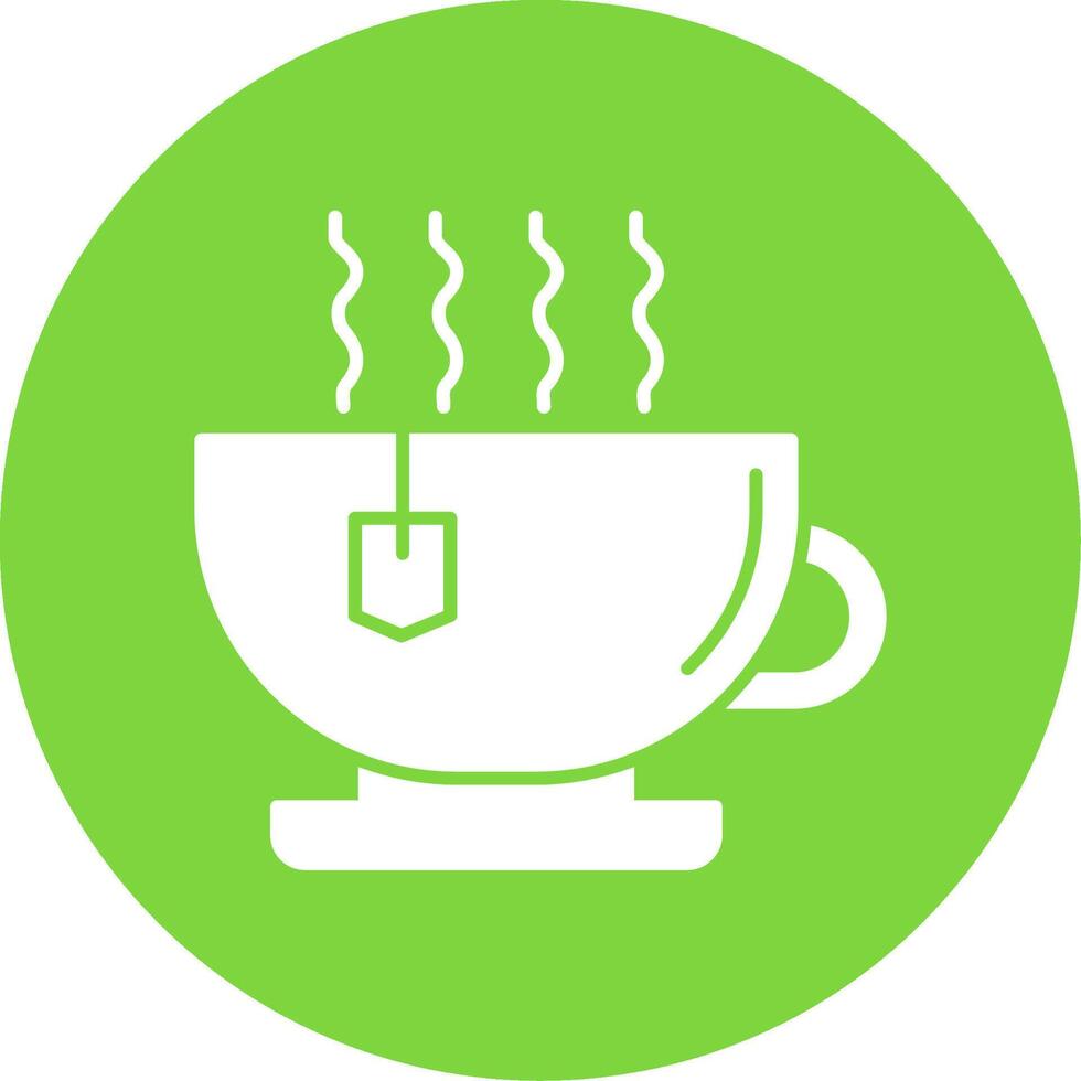 Hot Tea Glyph Circle Icon vector