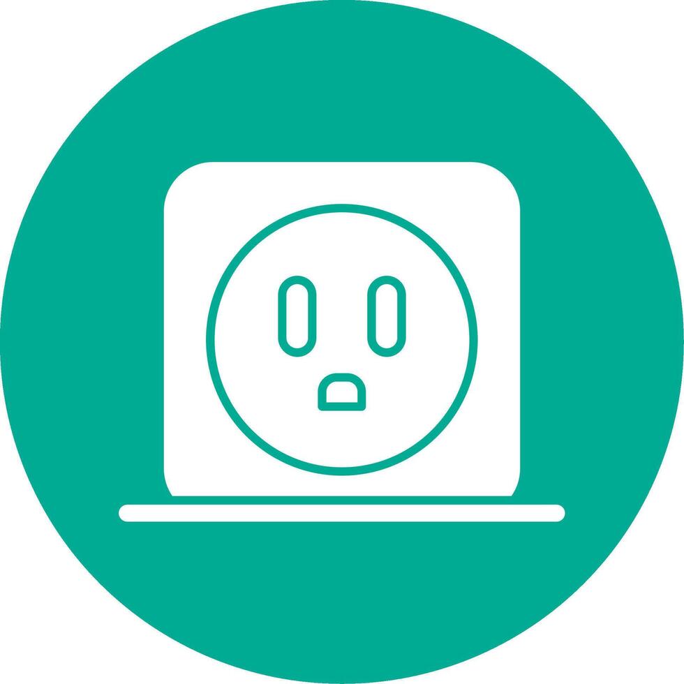 Power Socket Glyph Circle Icon vector