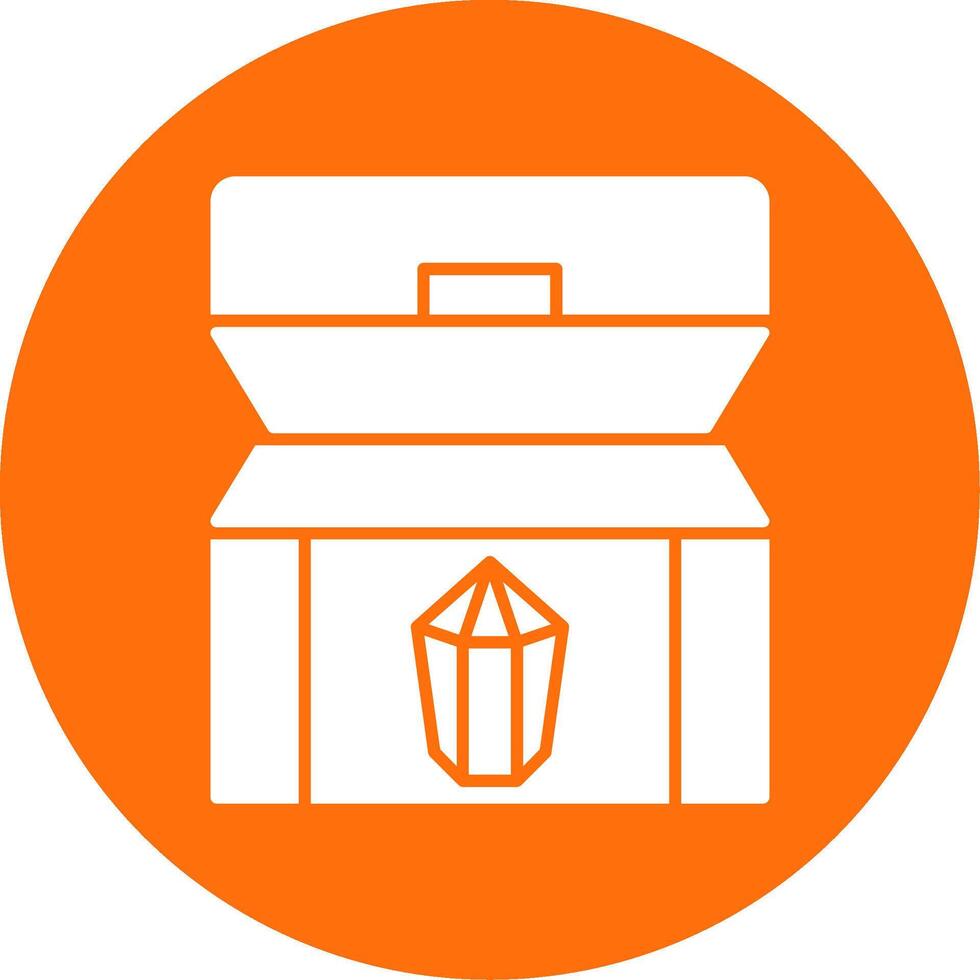 Treasure chest Glyph Circle Icon vector