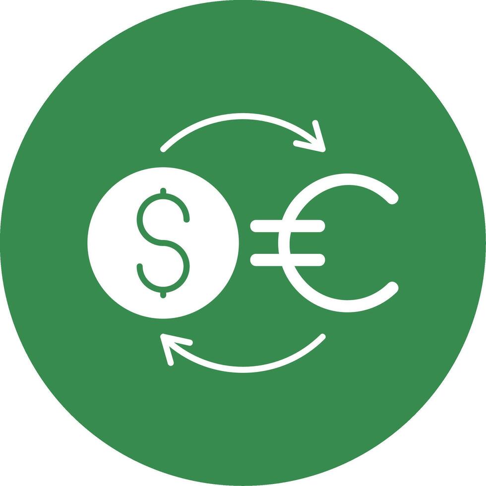 Money Exchange Glyph Circle Icon vector