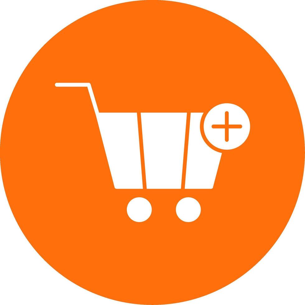 Add To Cart Glyph Circle Icon vector