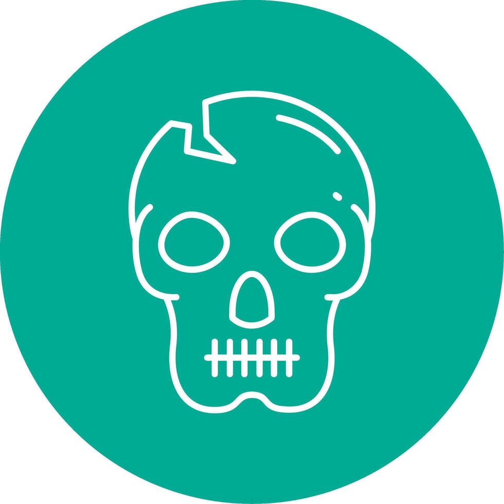 Skull Linear Circle Multicolor Design Icon vector