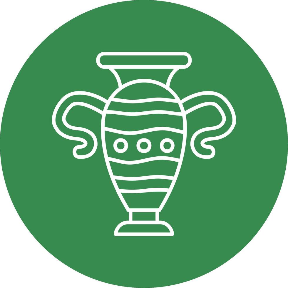 Vase Linear Circle Multicolor Design Icon vector