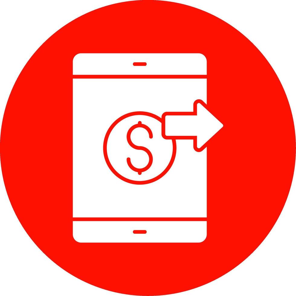 Send Money Glyph Circle Icon vector