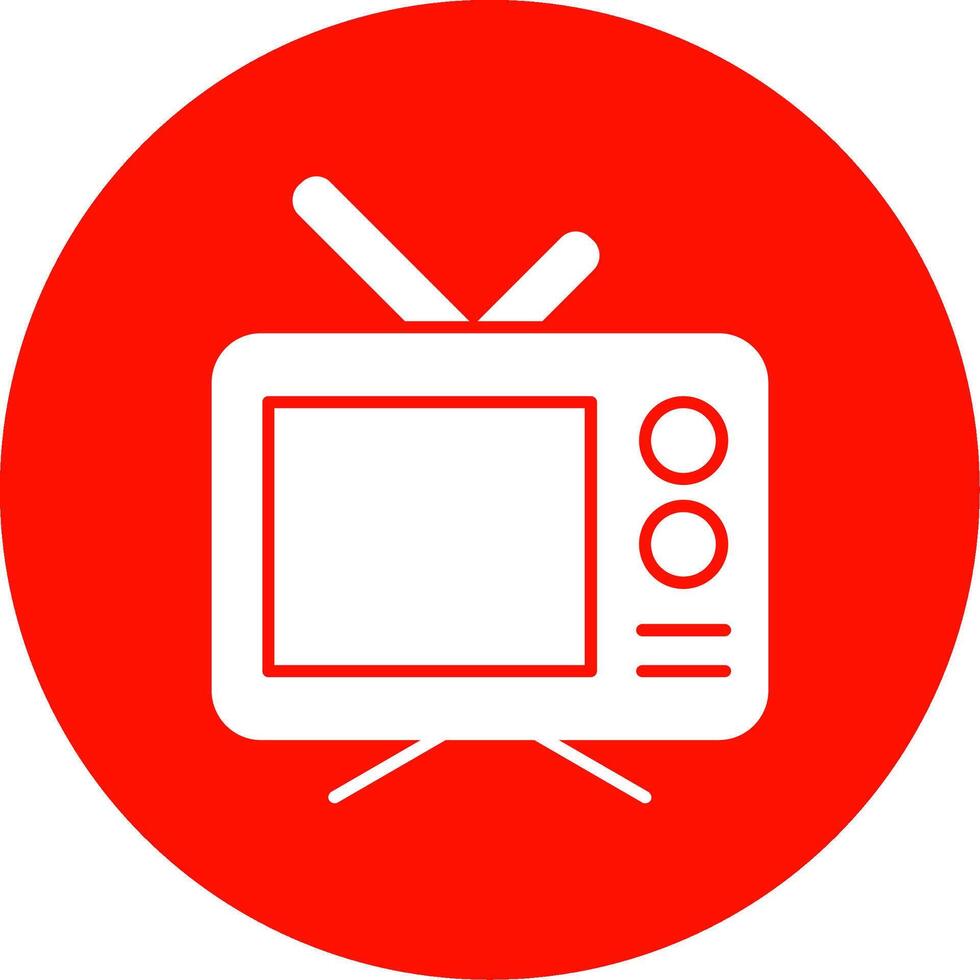 Television Glyph Circle Icon vector