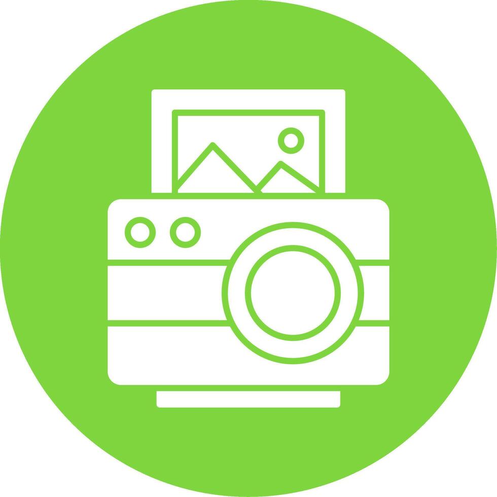 Photo Glyph Circle Icon vector