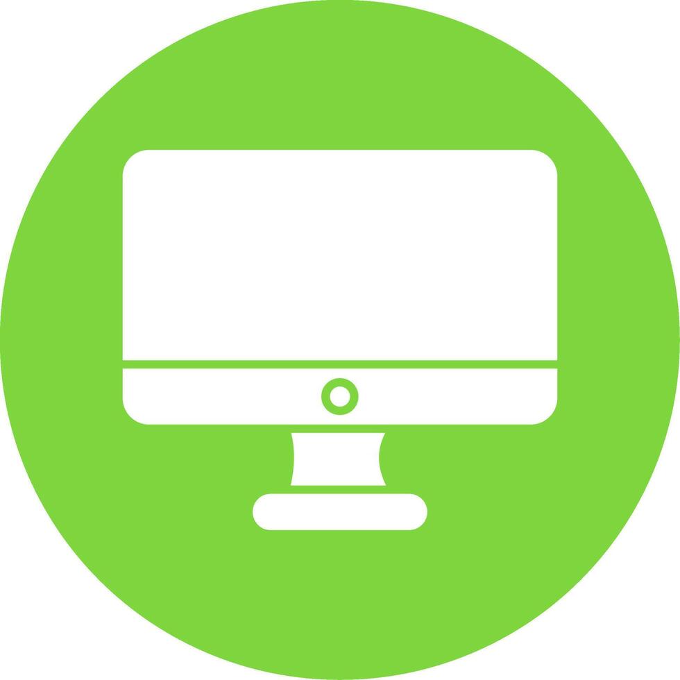 Monitor Glyph Circle Icon vector