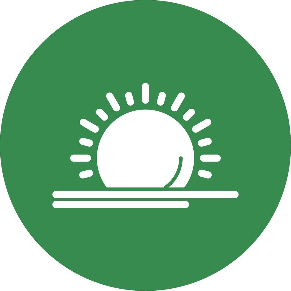 Sun Glyph Circle Icon vector