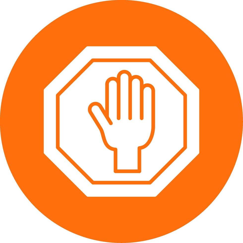 Stop Glyph Circle Icon vector