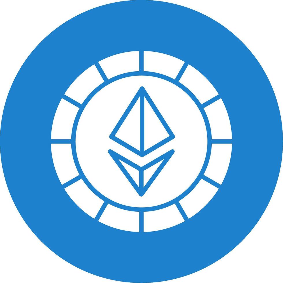 Ethereum Coins Glyph Circle Icon vector