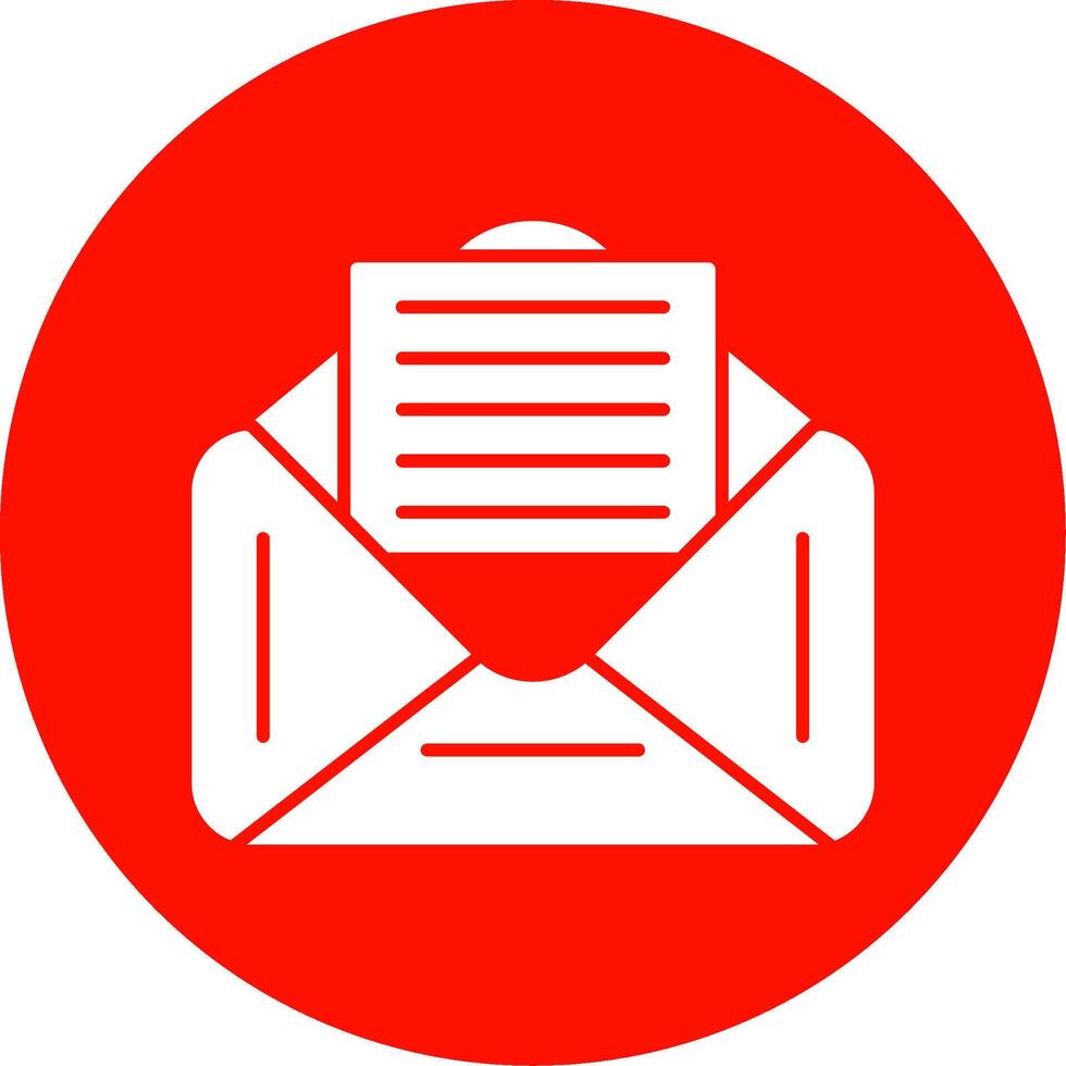 Email Glyph Circle Icon vector