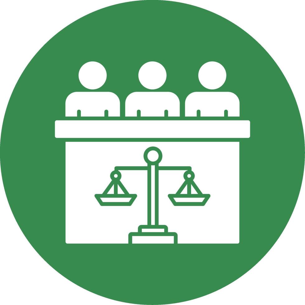 Court Jury Glyph Circle Icon vector