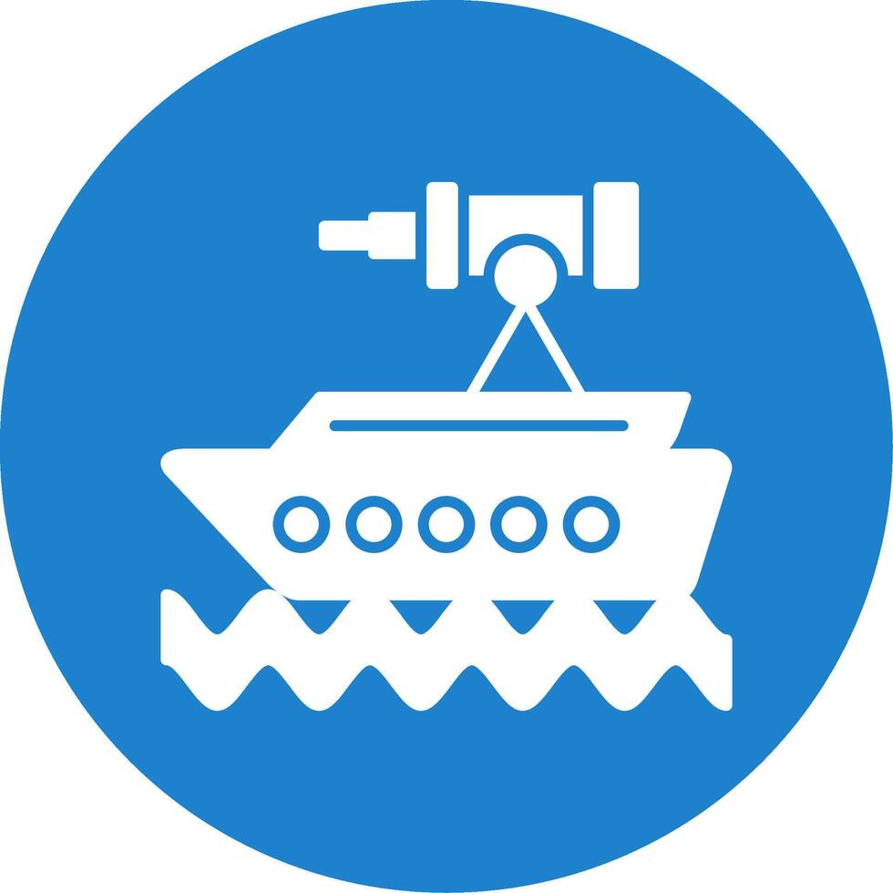 Telescope Glyph Circle Icon vector
