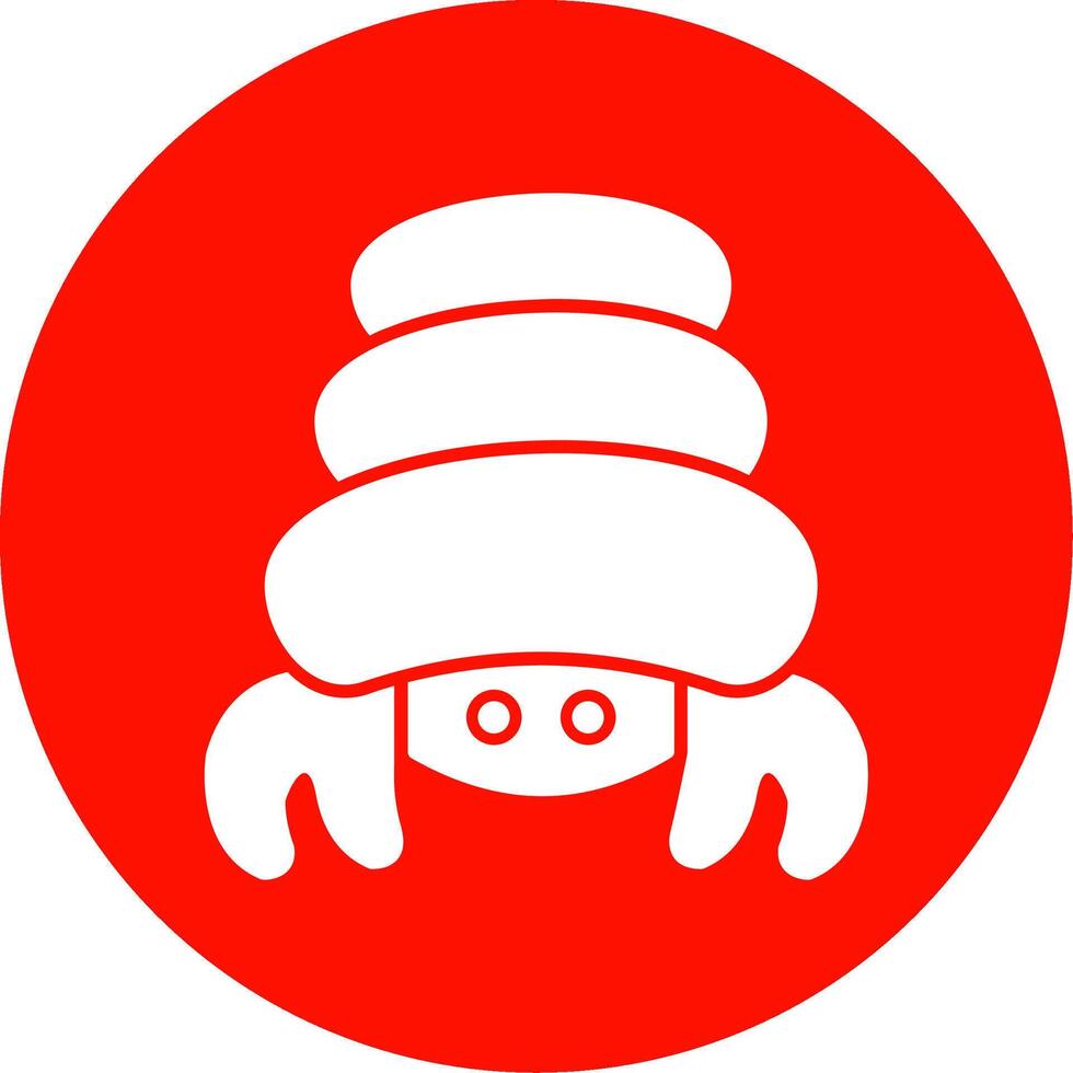 Hermit Crab Glyph Circle Icon vector