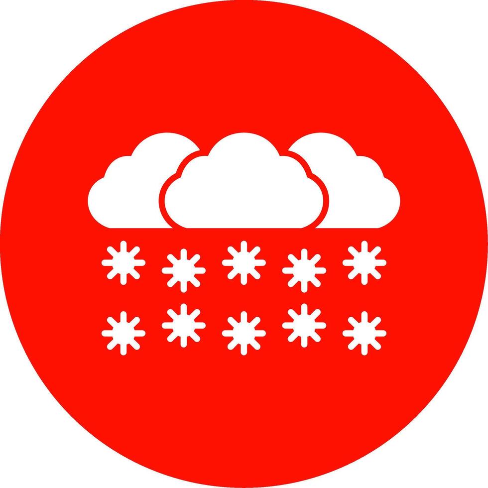 nevando glifo circulo icono vector