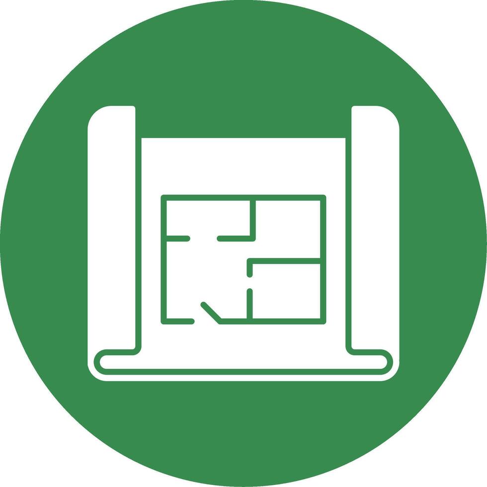 Blue Print Glyph Circle Icon vector