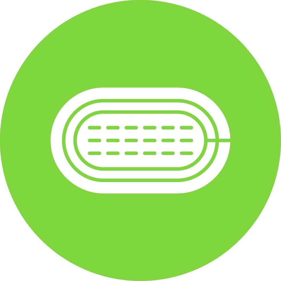Running Track Glyph Circle Icon vector