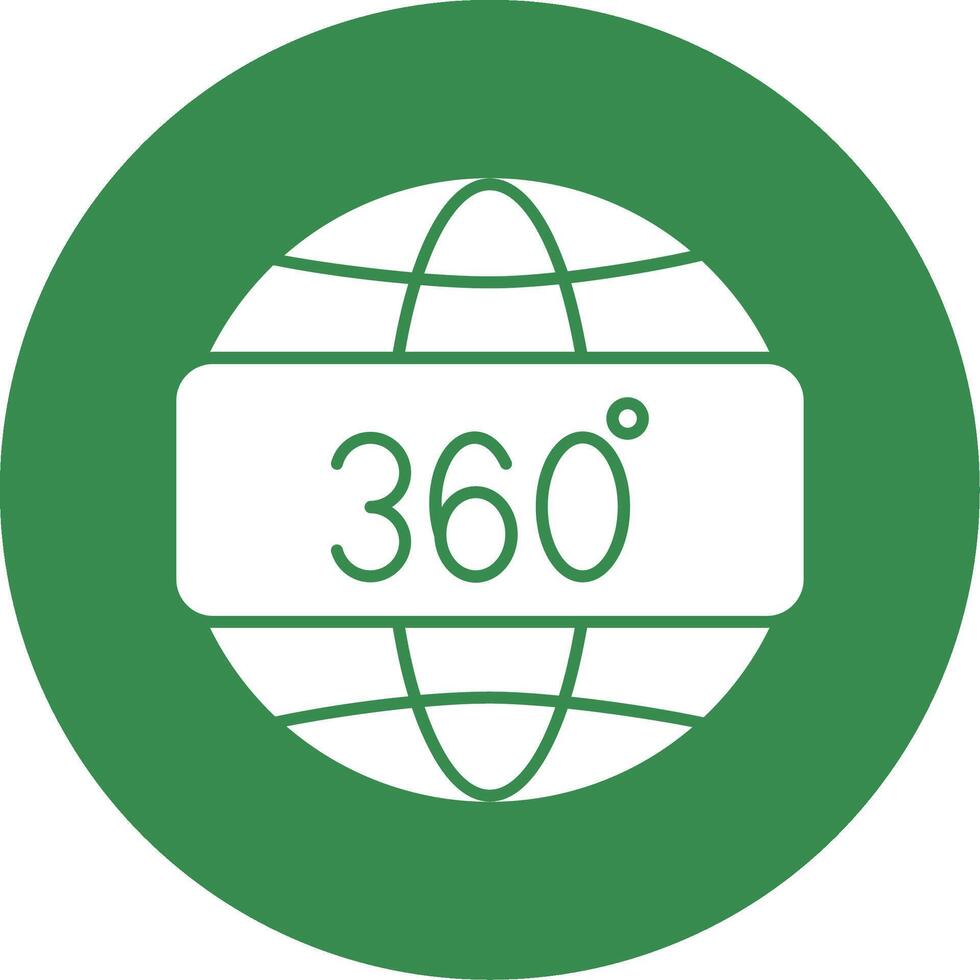 360 View Glyph Circle Icon vector