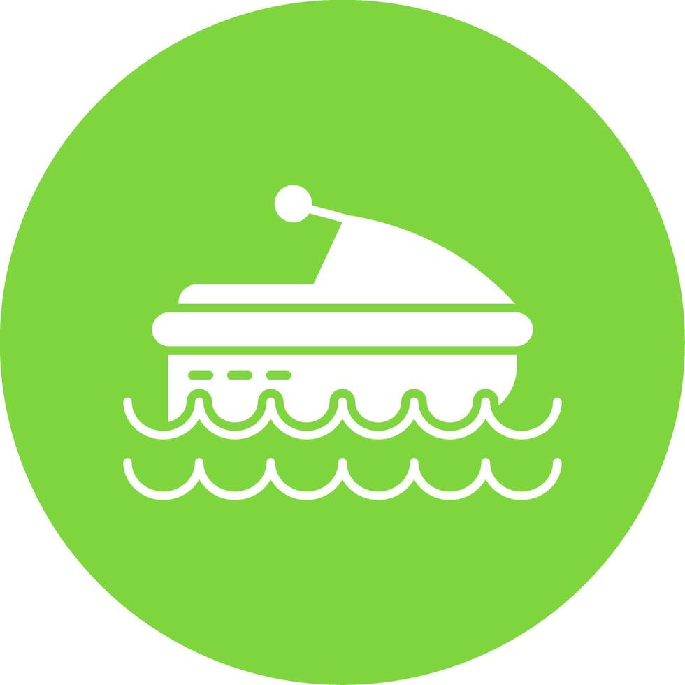 Jet Ski Glyph Circle Icon vector