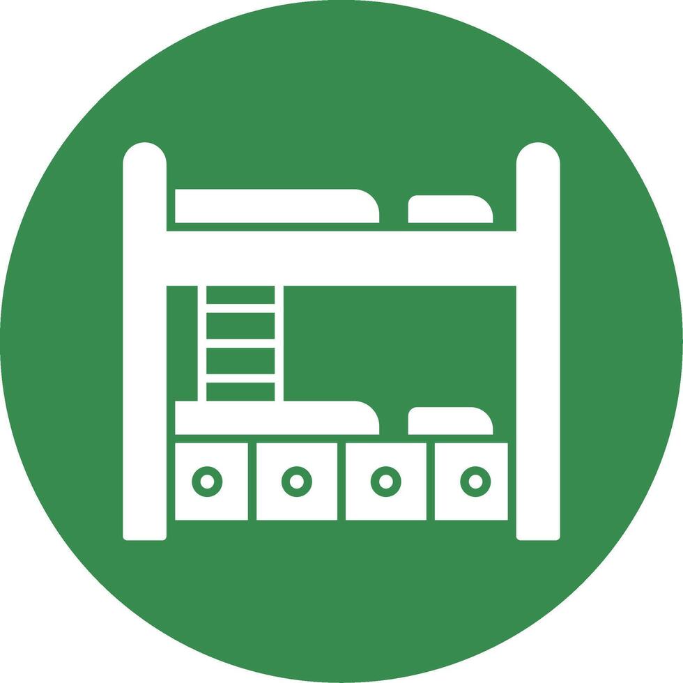 Bunk Bed Glyph Circle Icon vector